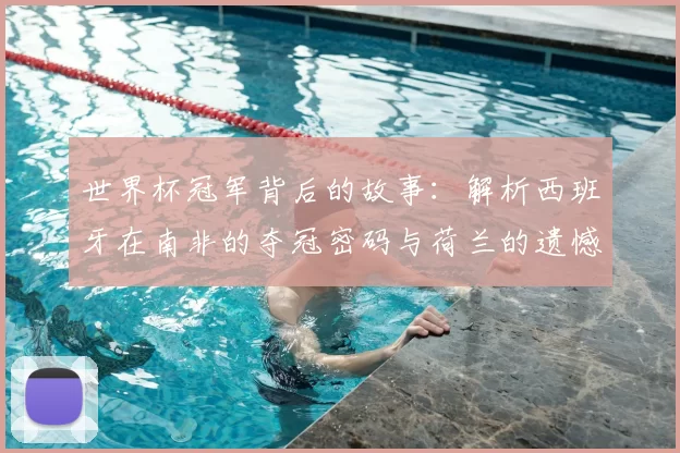 世界杯冠军背后的故事：解析西班牙在南非的夺冠密码与荷兰的遗憾。
